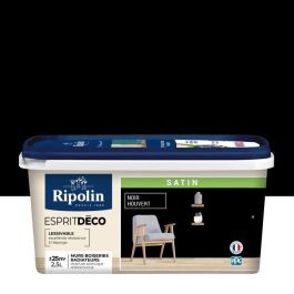 Pintura Satinada Color Interior para Cocina Salón Dormitorio - En Paredes Carpintería Radiadores - 2,5L - Recubierto Negro - Ripolin Precio: 61.58999946. SKU: B1G4ECKZRK