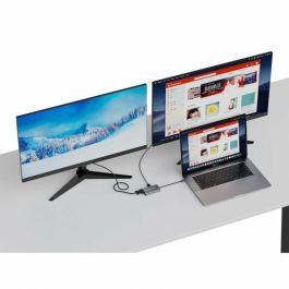 Conceptronic DONN21G Docking Station 7 en 1 USB-C a HDMI 4K, VGA, LAN GbE, USB 3.0 x3, PD 100W, Gris