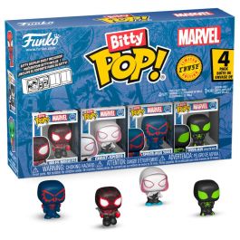 FUNKO Blister 4 figuras Bitty POP Marvel Spider-Man Miles Morales con figura misteriosa
