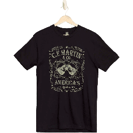 Camiseta Dual Guitar - Negra (S)