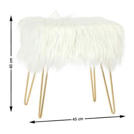 Taburete 116472 (40 x 30 x 45 cm) Decoración Blanco Taburete 116472 (40 x 30 x 45 cm) Decoración Blanco