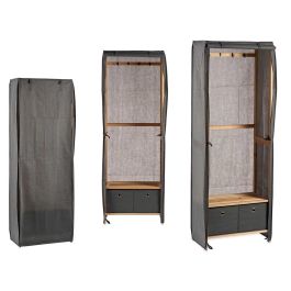Perchero Kipit Gris con 2 Cajones, Madera y Tela, 31.5x58x168 cm (3 Unidades) Precio: 185.49999985. SKU: S3609911