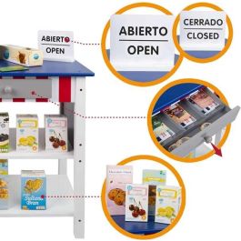 Woomax Supermercado de Madera con 25 Accesorios y Caja Registradora Eléctrica 48x30xh70 cm