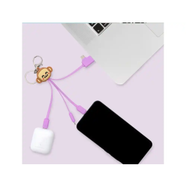 Mr. Wonderful Cable Multiconector 3 en 1 3D con USB-C, Micro USB y Lightning