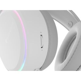 GENESIS Neon 613 Auriculares Gaming Alámbricos USB-A y Jack 3.5mm Diadema Circumaural con Micrófono Boom Iluminación RGB Blanco