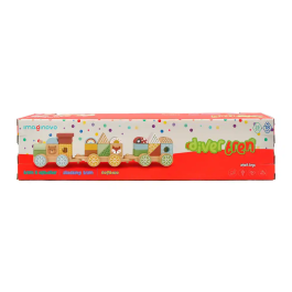 Imaginovo Juego Infantil Madera Tren Figuras Apilables con Ruedas +18 Meses 38x9,5x7,5cm