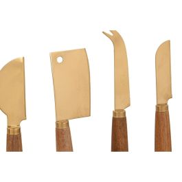 Cuchillo Basicos DKD Home Decor Dorado Natural 2 x 17 x 3 cm Set de 3 (2 Unidades)