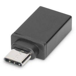 Digitus Adaptador USB Tipo-C a USB-A Hembra, Negro
