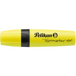 Pelikan Rotulador Fluorescente Textmarker 490 Amarillo, Punta Biselada 1-5mm, Tinta Universal Base Agua Alta Fluorescencia