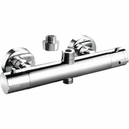 Rousseau Ducha Termostática Loona Cromada. Estilo Moderno, Seguridad Antiescaldado. Cuerpo de Latón, Desviador Integrado, Distancia 150mm.