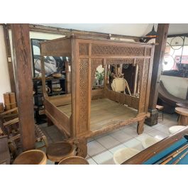 DKD Home Decor Indo 1c25 Cama con Dosel Madera Teca Natural Acabado Decape Desmontable 225x160x206 cm DKD Home Decor Indo 1c25 Cama con Dosel Madera Teca Natural Acabado Decape Desmontable 225x160x206 cm
