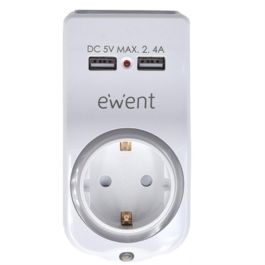 Enchufe Pared con 2 Puertos USB Ewent EW1225 16A 3680 W Precio: 13.50000025. SKU: S0229934