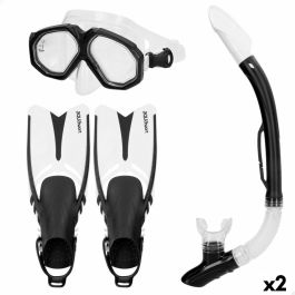 Gafas de Buceo con Tubo y Aletas AquaSport Negro Adultos (2 Unidades) Precio: 81.50000012. SKU: B15XK6FYD2