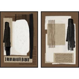 DKD Home Decor Cuadro Urban Abstracto de Lienzo y PS Marrón Negro 63 x 93 cm (2 Unidades) Precio: 74.95000029. SKU: B1BEP9BW26