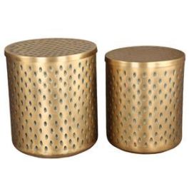 DKD Home Decor Mesita Auxiliar Moderno Dorado 43 x 54 x 43 cm Set de 2 Precio: 138.99213735. SKU: B1F3M7SER6