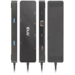 Club3D USB-C 6in1-HUB >HDMI/2xUSB-C/2xUSB/LAN 8K30Hz PD100W Hub USB-C portátil con HDMI 4K60Hz, 2xUSB 3.2, 2xUSB-C y Ethernet Gigabit, carga PD 100W