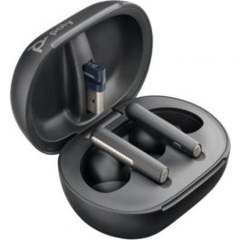 Poly Voyager Free 60+ UC M 7Y8H0AA Auriculares Bluetooth ANC con estuche de carga táctil y adaptador BT700, negros, 24h autonomía