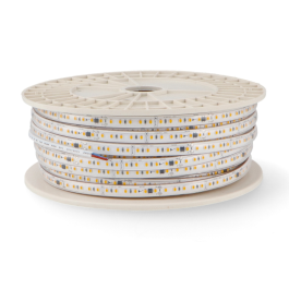 Tira de 60 LEDs/M 1500Lm/M 6000ºK SMD2835 Autorectificada 220VAC IP65 x50M 40.000H Precio: 81.95000033. SKU: 15096814993795