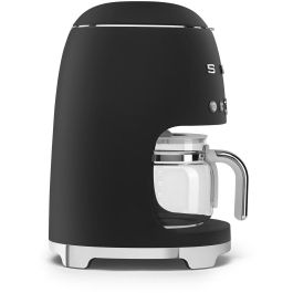 Smeg DCF02BLMEU Cafetera de Goteo Eléctrica Estilo Retro Años 50 para Preparar Café Filtrado, Color Negro Mate