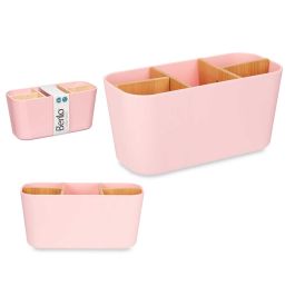Organizador Ovalado 5 Huecos Bambú Rosa Berilo 21x10x9 cm (6 Unidades) Precio: 20.50000029. SKU: B12K7D7RSD