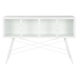 DKD Home Decor Consola Loft Blanco 35 x 80 x 120 cm Metal Cristal Puertas 4