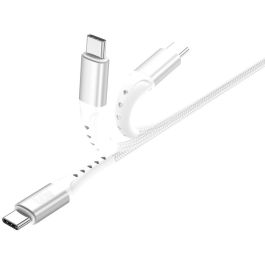 4smarts 541452 Cable USB-C a USB-C PrimeCord, Carga Rápida 60W, 1.5m, Blanco