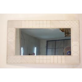 DKD Home Decor Espejo Moderno Blanco de Madera de Mango Diseño Rombo 154x94x4 cm Precio: 322.8900004. SKU: S3034463