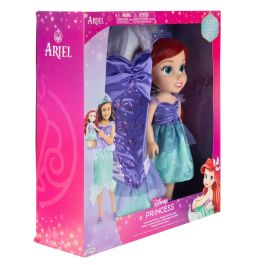 JAKKS PACIFIC Muñeca Ariel La Sirenita Disney 38cm + Disfraz Infantil (4-7 años)