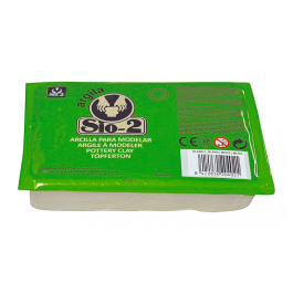 Sio-2 Arcilla Blanca en Pasta Cerámica para Manualidades, Torno y Modelaje, 1.5 kg