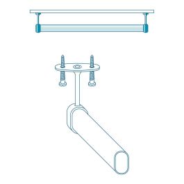 Cintacor - Stor Planet Soporte Armario Terminal Ovalado Cromado 2 Unidades 2,5 x 1,5 cm Acabado Brillo