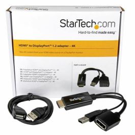 Adaptador DisplayPort a HDMI Startech HD2DP Negro 4K Adaptador DisplayPort a HDMI Startech HD2DP Negro 4K