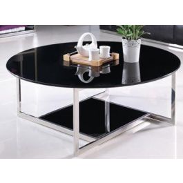 Mesa de Centro DKD Home Decor Negro Plateado Cristal Acero Plástico 100 x 100 x 45 cm Precio: 322.6899995. SKU: S3022400