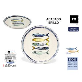 La Mediterrane Plato de Postre Melamina Brillo Peixe 20 cm (24 Unidades)
