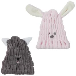 Cosmetic Club Gorro Secar Cabello Microfibra Superabsorbente Talla Única 30x25 cm Modelos Surtidos Gato Conejo