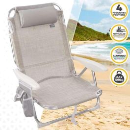 Silla playa plegable aluminio 4 posiciones ibiza 51x45x76 cm con cojin y bolso. Silla playa plegable aluminio 4 posiciones ibiza 51x45x76 cm con cojin y bolso.