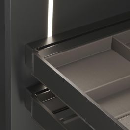 Emuca Juego de 2 distanciadores laterales para bastidor Quartz, Plástico, Titanio, 2 ud