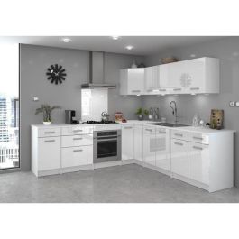Unidad de cocina de esquina alta START L 58 cm - Blanco brillante