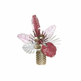 DKD Home Decor Decoración de Pared Tropical Jarrón con Flores de Metal Rosa Oscuro, Dorado y Blanco 74 x 66 x 13 cm Precio: 49.50000011. SKU: S3018953