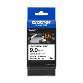 Cinta Brother HSE221E 9 mm 1,5 m Negro/Blanco