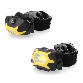 Edm Linterna frontal LED 1W, luz fría 6500K, 3 modos (120lm/50lm/flash), autonomía 2h, amarillo/negro