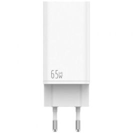 Leotec Cargador Rápido 65W GaN con 2 USB-C PD y 1 USB-A Universal Blanco para hasta 3 Dispositivos