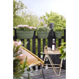 Elho Maceta Vibia Campana Easy Hanger Grande Verde Pistacho L 24,1 x P 46 x H 26,5 cm para Balcón Exterior