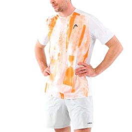 Camiseta de Manga Corta Hombre Head Padel Tech Naranja Pádel