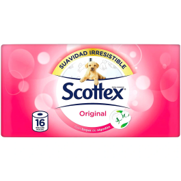 Scottex Papel Higiénico Doble Capa Pack 16 Rollos - Suavidad y Resistencia para Cuidado Completo