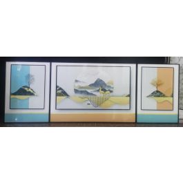 DKD Home Decor Set de 3 Cuadros Modernos Turquesa Naranja 3 x 70 x 200 cm Precio: 80.28108. SKU: S3028355