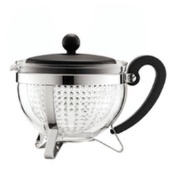 Bodum BOD0727015205137 Tetera Chambord 1 L de Vidrio y Acero Inoxidable Gris