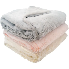 Domiva DOM3700948330944 Manta forrada ultra suave y cálida 75 x 100 cm Crema