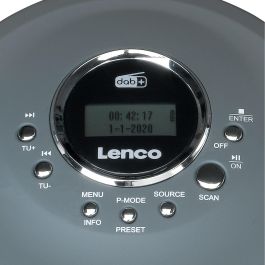 Lenco CD-400GY Reproductor de CD Portátil Antracita MP3 con Antichoque y Radio FM