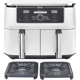 Ninja AF400EU Foodi MAX Freidora de Aire Caliente Dual Zone 9.5L con Horno, Asador y Deshidratador Blanca