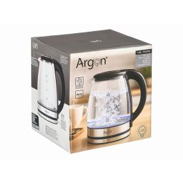 Argon Hervidor de Acero Borosilicato con LED, Transparente/Negro/Plata, 1.8 L (Set de 6)